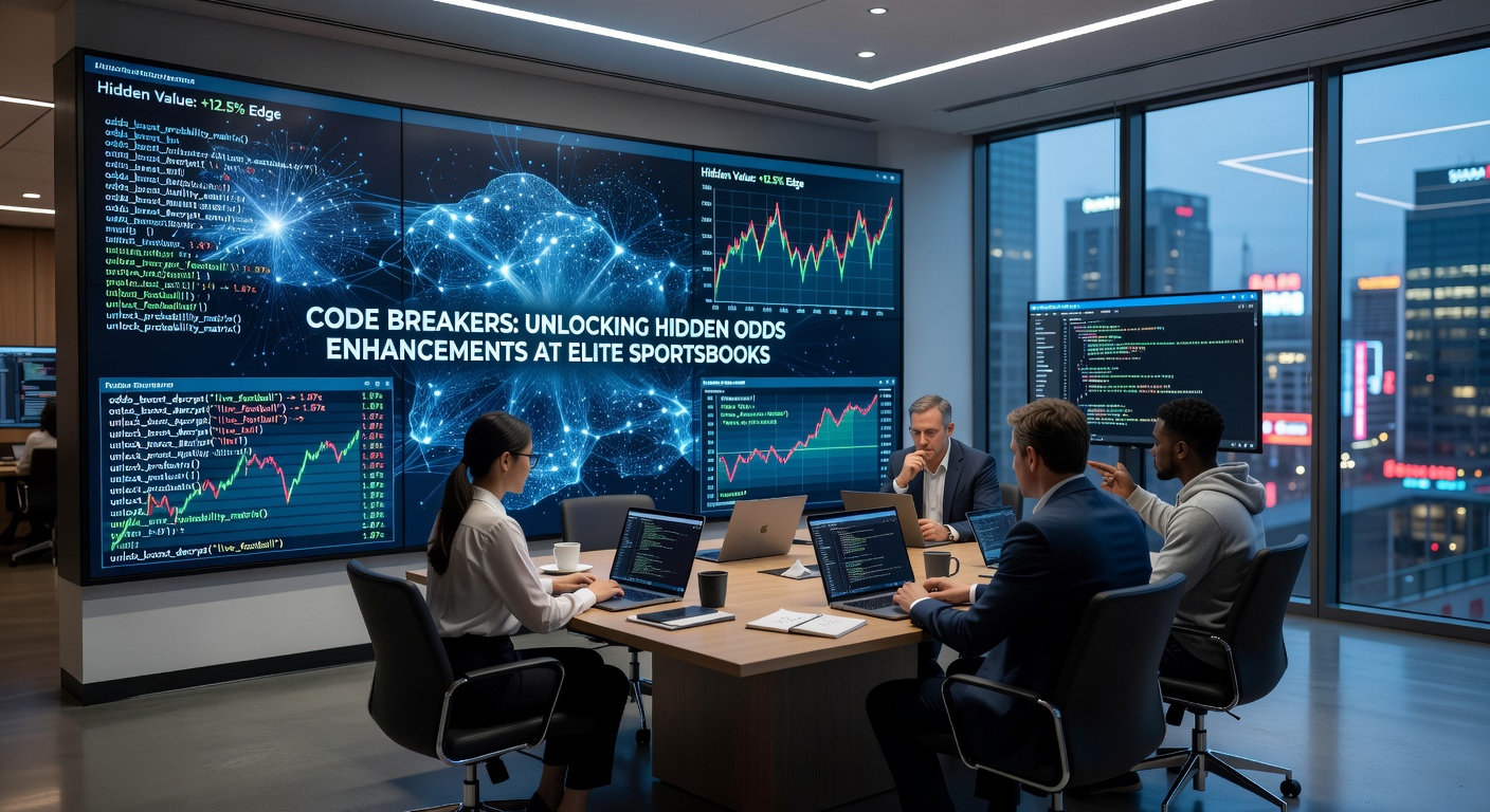 Close-up of a programmer analyzing sportsbook code on multiple screens, highlighting algorithmic odds tweaks