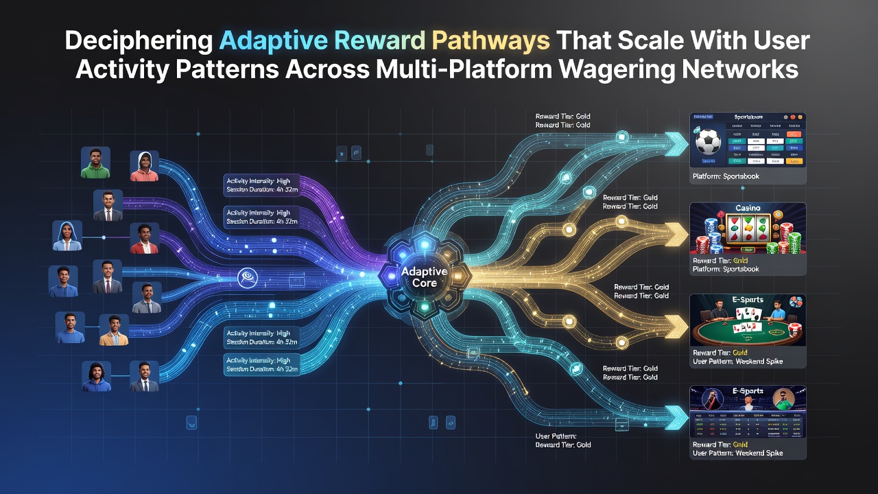 Diagram showing interconnected nodes representing reward pathways scaling across multiple wagering platforms based on user activity data