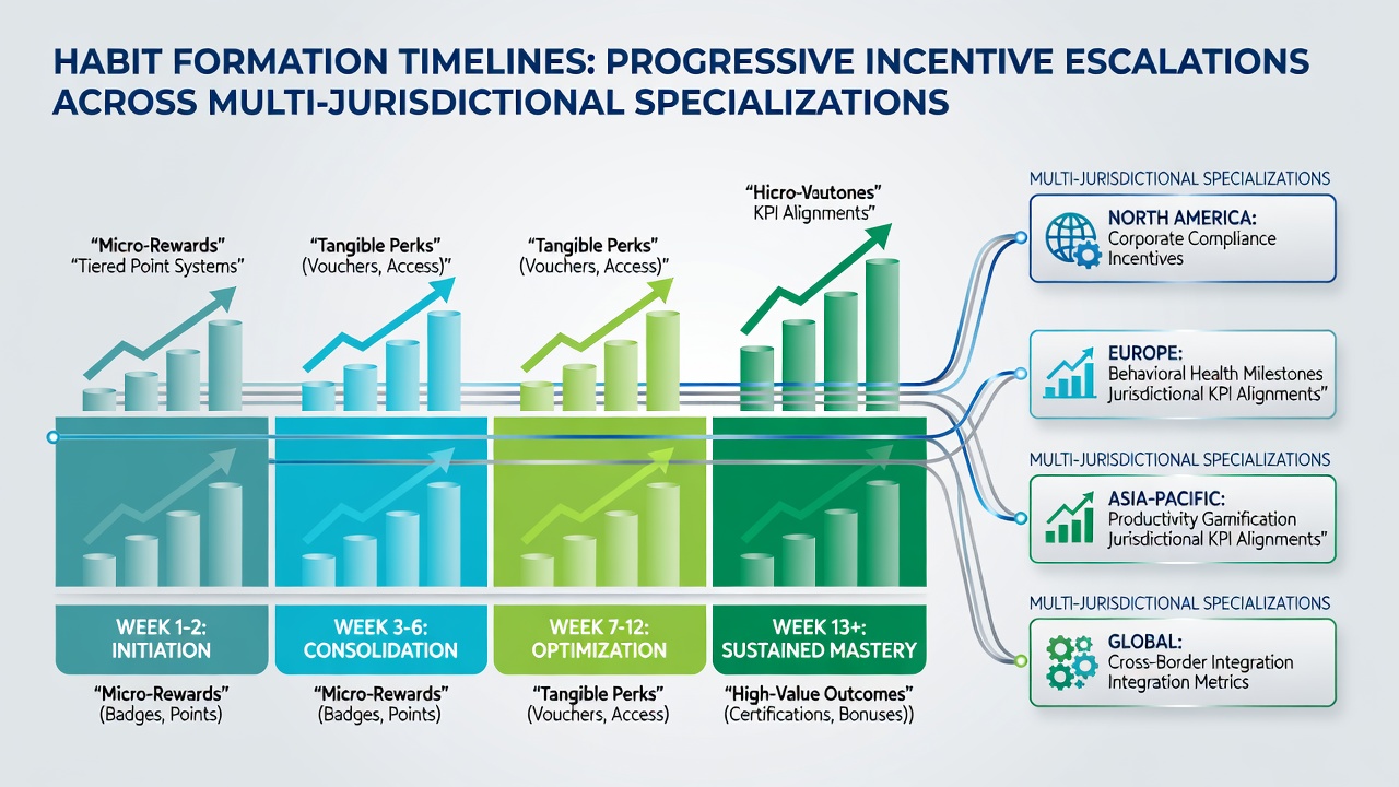 Infographic illustrating progressive incentive structures and user activity timelines on international sports platforms