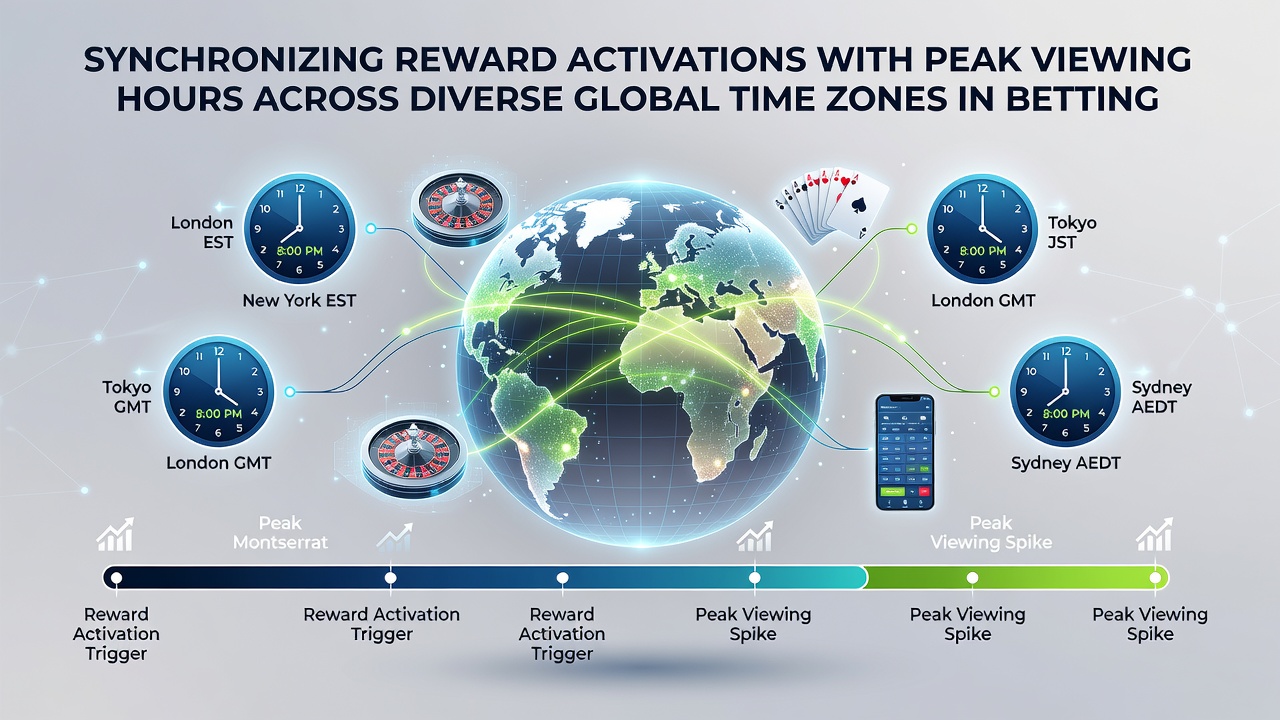 Dashboard interface displaying synchronized reward triggers mapped to time zones during a live international sports event