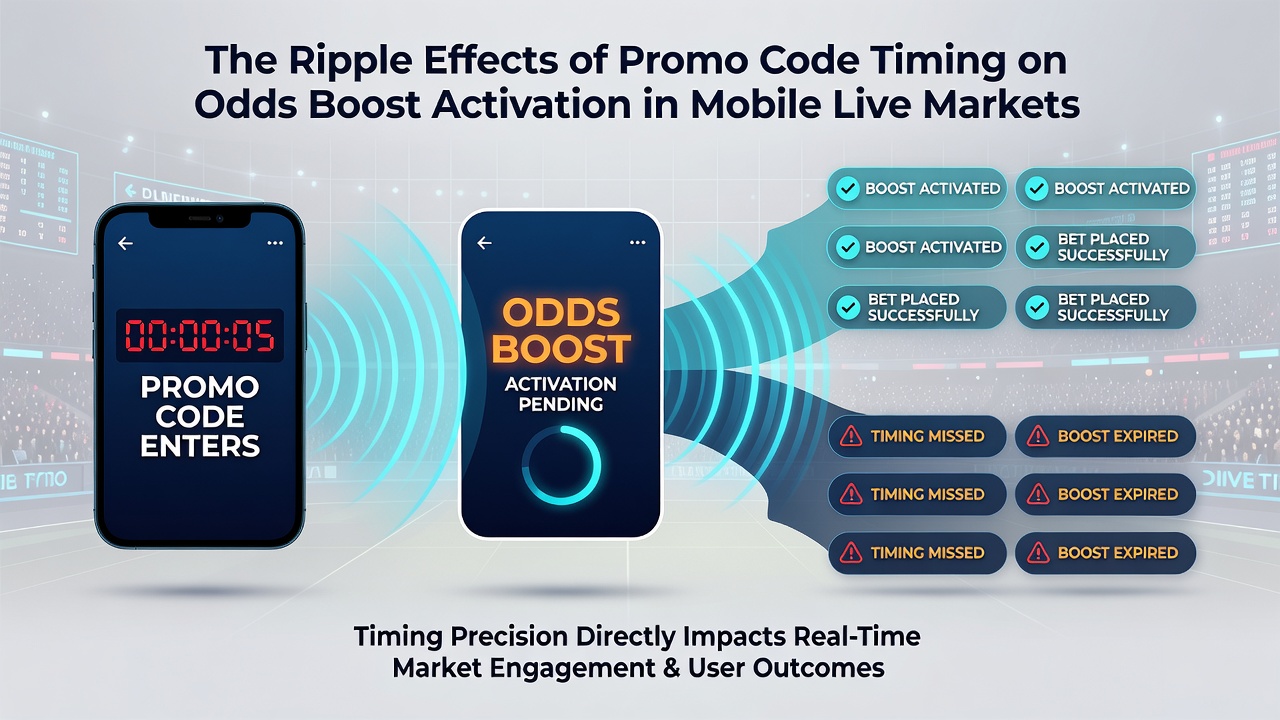 Close-up of a live odds boost notification on a mobile betting app during an active sports event