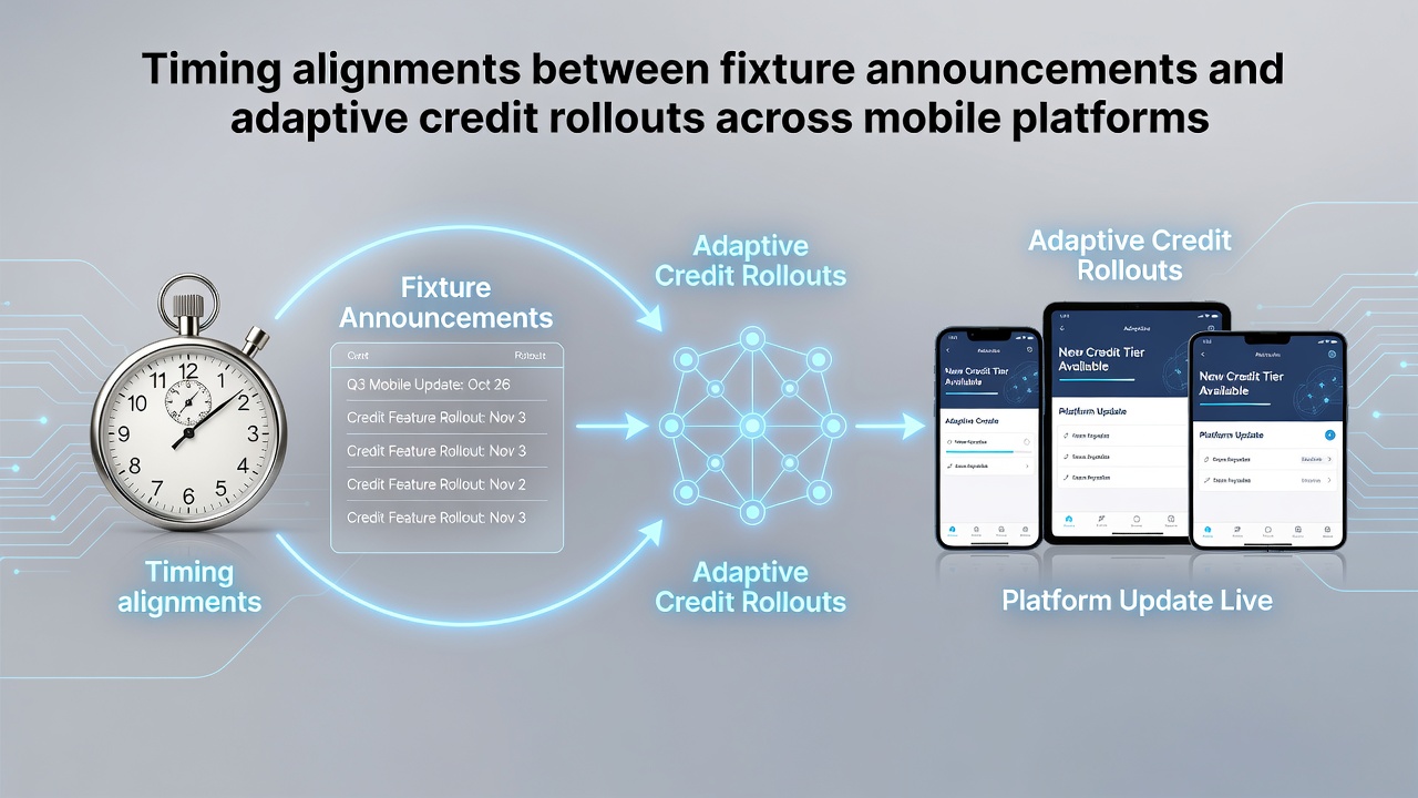 Mobile betting platform interface showing fixture announcement alongside credit rollout notification